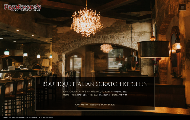 Restaurant website design, graphic design